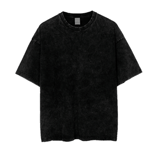 Black Blank Acidwash Tee