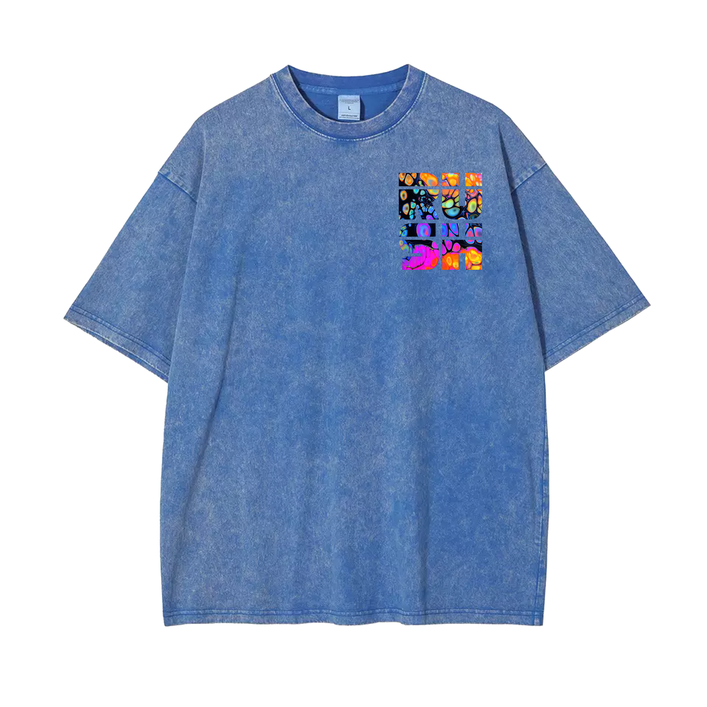 "Paint" Colored Acidwash Tee