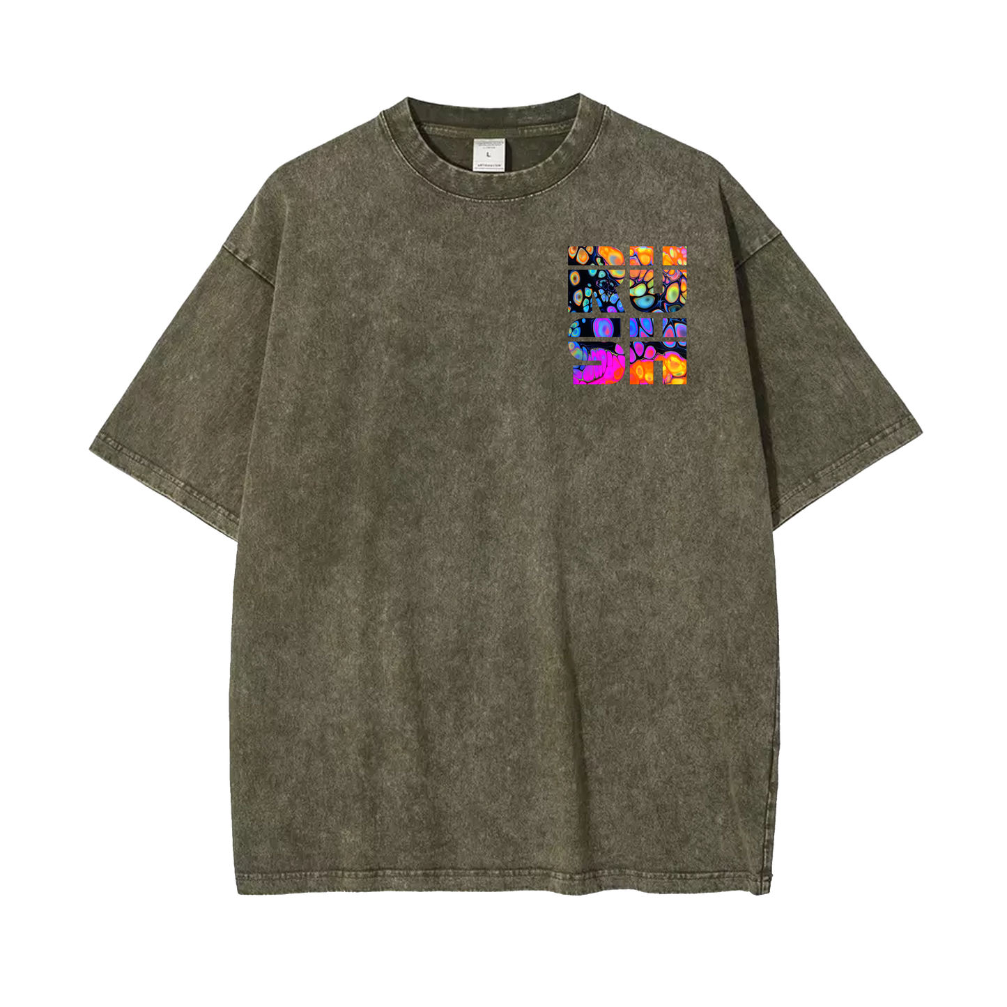 "Paint" Colored Acidwash Tee