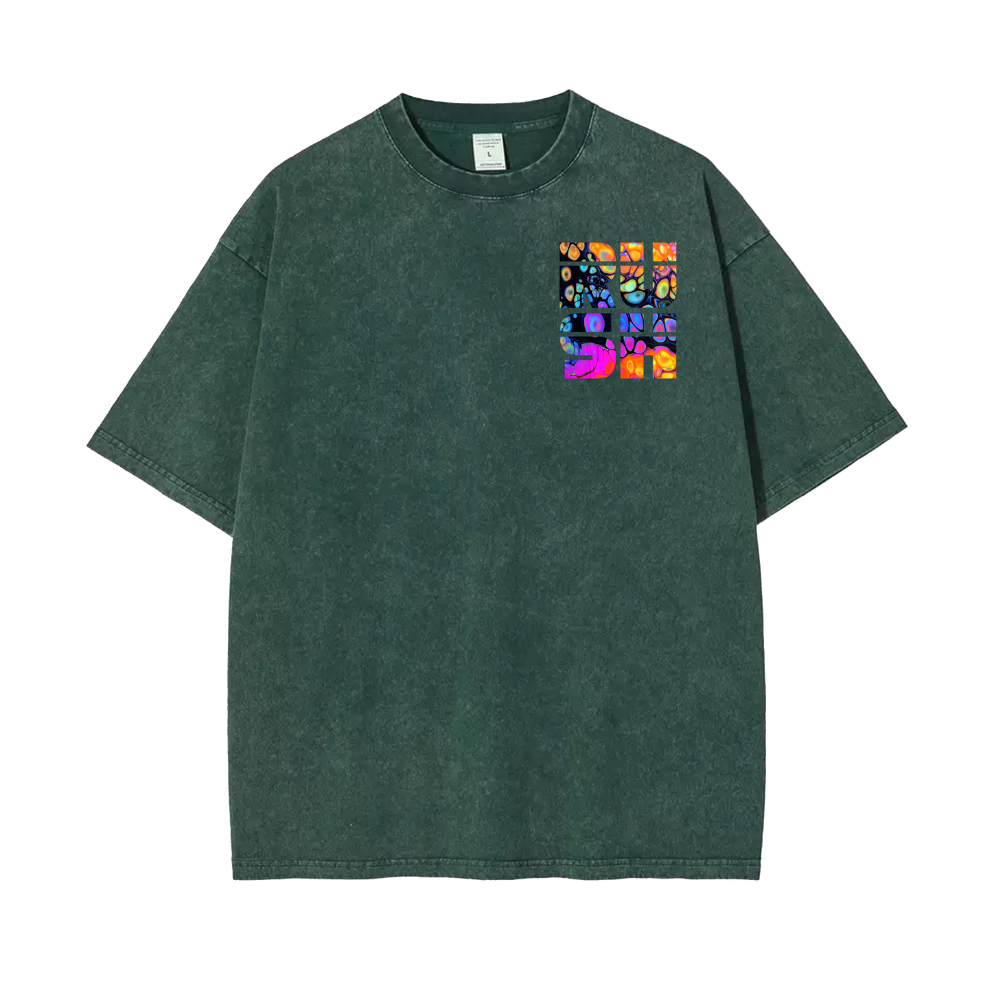 "Paint" Colored Acidwash Tee