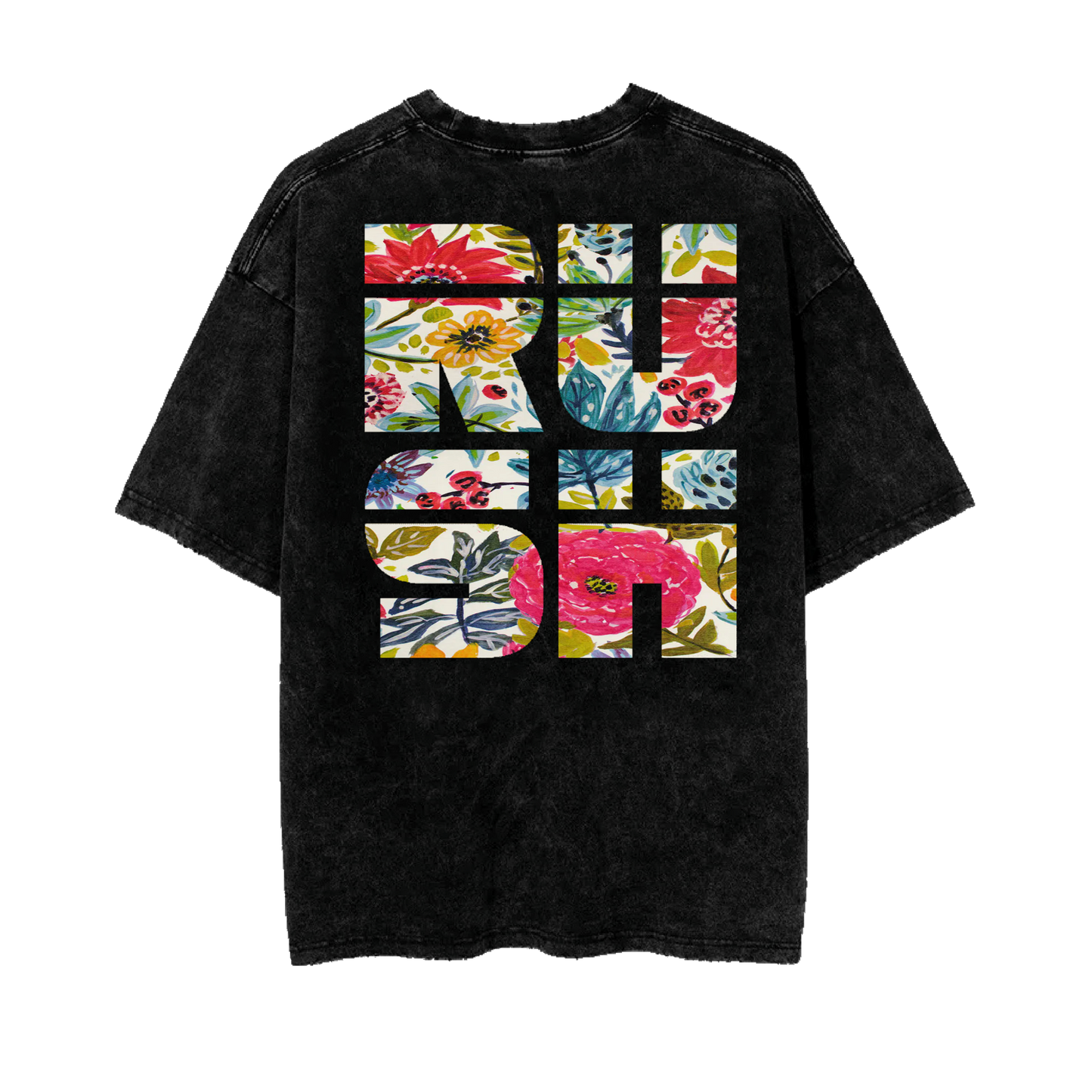 "Floral" Acidwash Tee