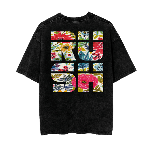 "Floral" Acidwash Tee