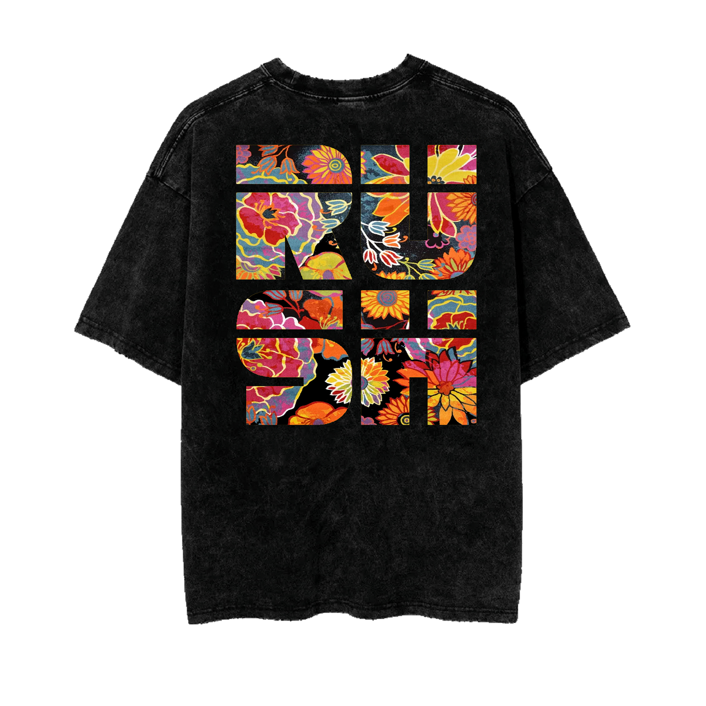 "Floral" Acidwash Tee